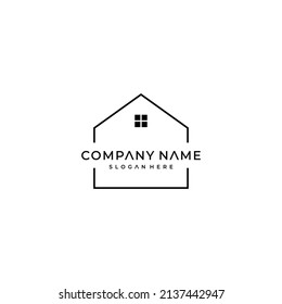 vector house logo simple elegant minimalist linear concept logo icon template