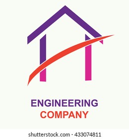 Vector of house logo, house symbol or icon, colored house