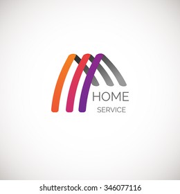 Logo de la casa de vectores para tu empresa. Bien para el servicio en el hogar, limpieza, seguros y otros negocios