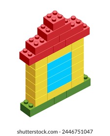 Vector house made from construction blocks