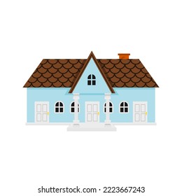 Vector of house with minimal and flat design style. can be used for kids book, game asset, design asset etc.