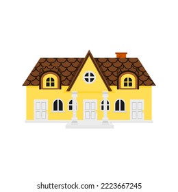 Vector of house with minimal and flat design style. can be used for kids book, game asset, design asset etc.
