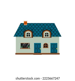 Vector of house with minimal and flat design style. can be used for kids book, game asset, design asset etc.
