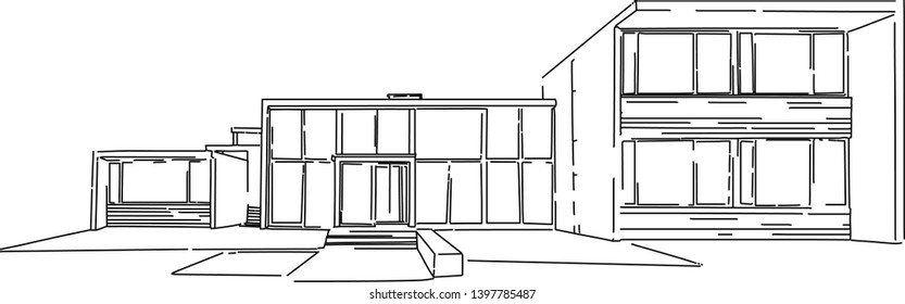 Vector house on a white background. Isolated element Isolated image on white background. Suitable for printing, posters, cards.