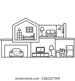 vector house plan icon illustration for kids 1