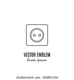 Vector house repairs symbol in trendy line style isolated on white background. Power socket. Icon in linear style.