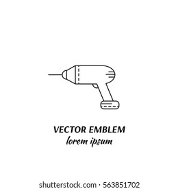 Vector house repairs symbol in trendy line style isolated on white background. Drill. Icon in linear style.