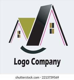 vector house roofs icon, logo for the company isolated