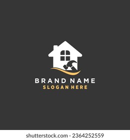 Vector house service logo design with creative unique element premium vector