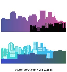 Vector House Silhouette Skyscraper Windows Building Stock Vector ...