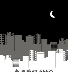 vector house silhouette skyscraper windows building roof