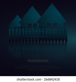 Vector house. Simple stylized icon of cottage in the village.Abstract sign of suburban real estate.