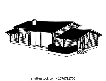 vector house sketch