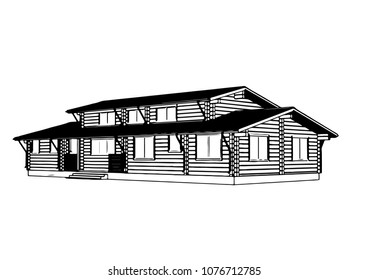 vector house sketch