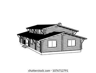 vector house sketch