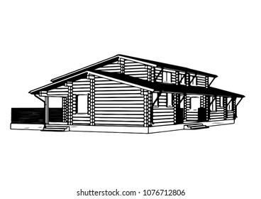 vector house sketch