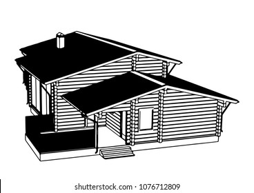 vector house sketch