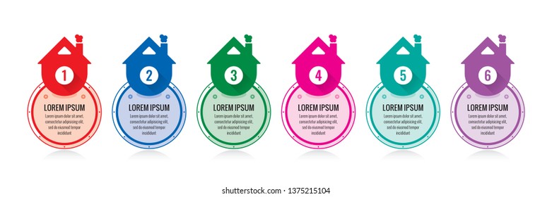 vector house themed infographic. colored real estate infographic