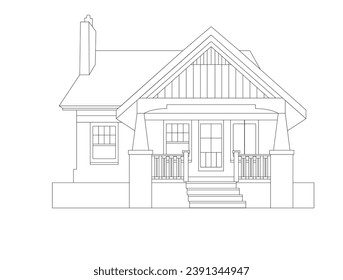 Vektorhaus. typisch europäisches Hausdesign.