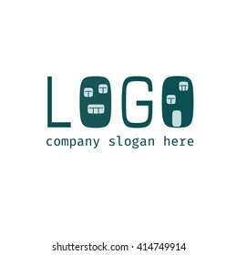 Vector of House / window icon. For the company. Logo for Building / Industry . Abstract symbol of window/house. Illustration.