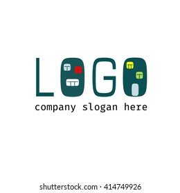 Vector of House / window icon. For the company. Logo for Building / Industry . Abstract symbol of window/house. Illustration.