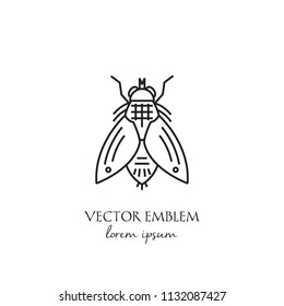Vector housefly linear icon