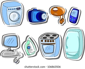 Vector household appliances