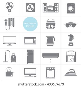 Vector Household appliances icon set design.ai