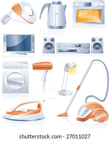 Vector household appliances icons