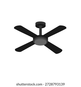 Equipo de ventilación eléctrica doméstica de Vector. Soplador de aire para el hogar y la oficina con cuchillas. Dispositivos de acondicionamiento de montaje en techo.  