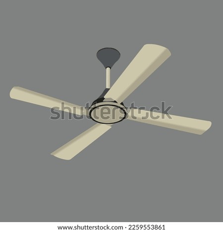 Vector household electrical ventilation equipment set.Home and office air blower with blades.Ceiling mounting conditioning devices.  Cooling floor and desktop machine. Simple fan or ventilator on floo