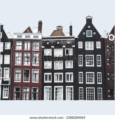 Similar – Image, Stock Photo Beautiful Architecture Of Dutch Houses On Amsterdam Canal In Autumn