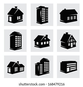 vector houses icons set