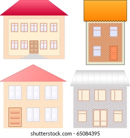 vector houses set