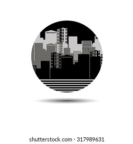 vector houses silhouette 