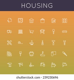 Vector Housing Line Icons