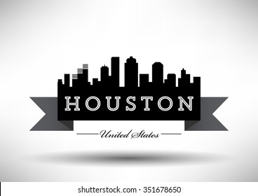 Vector Houston Skyline Design