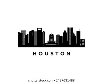 Vector horizonte de Houston. Viaja a Houston famosos lugares de interés. Concepto de negocios y turismo para presentación, banner, sitio web.