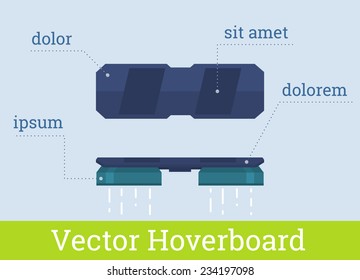 Vector hover board info graphic illustration new transport technology