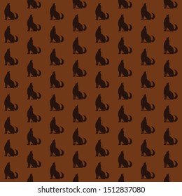 Vector Howling wolf pattern design illustration for printing on paper, wallpaper, covers, textiles, fabrics, for decoration, decoupage, and other.