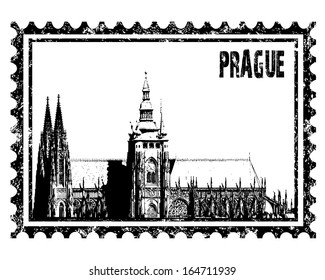 vector Hradcany - Cathedral of Saint Vitus in the Prague castle