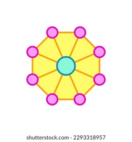 vector Hub network connection minimal flat line icon