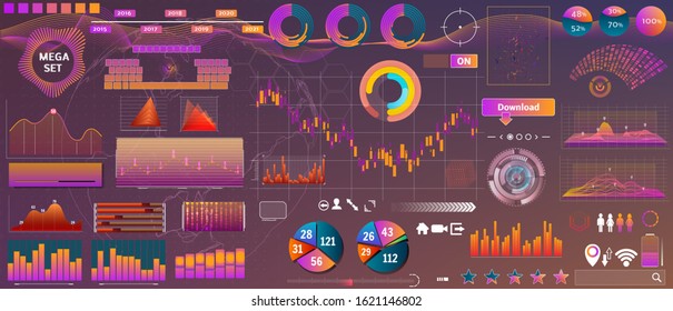 vector  hud big set of elements for design and apps devices
