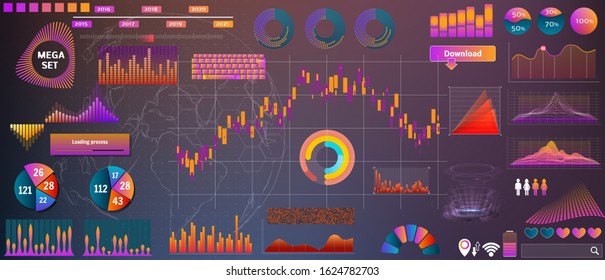 vector  hud big set of elements for design and apps devices