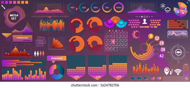 vector  hud big set of elements for design and apps devices