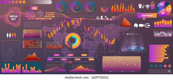 vector  hud big set of elements for design and apps devices
