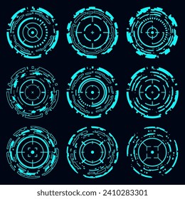 Vector HUD circle frame technology futuristic interface cyberpunk  element.