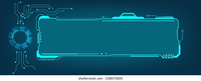 Vector HUD with the electronic circuit board and circle scan for cyber security technology background