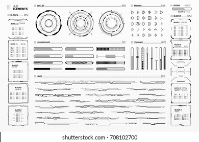 Vector HUD Elements Set for Futuristic User Interface