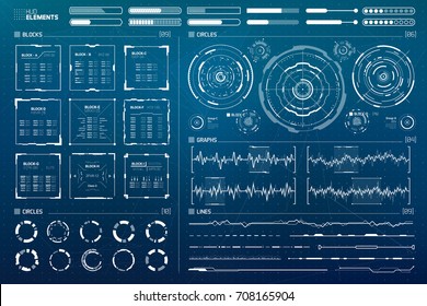 Vector HUD Elements Set for Futuristic User Interface